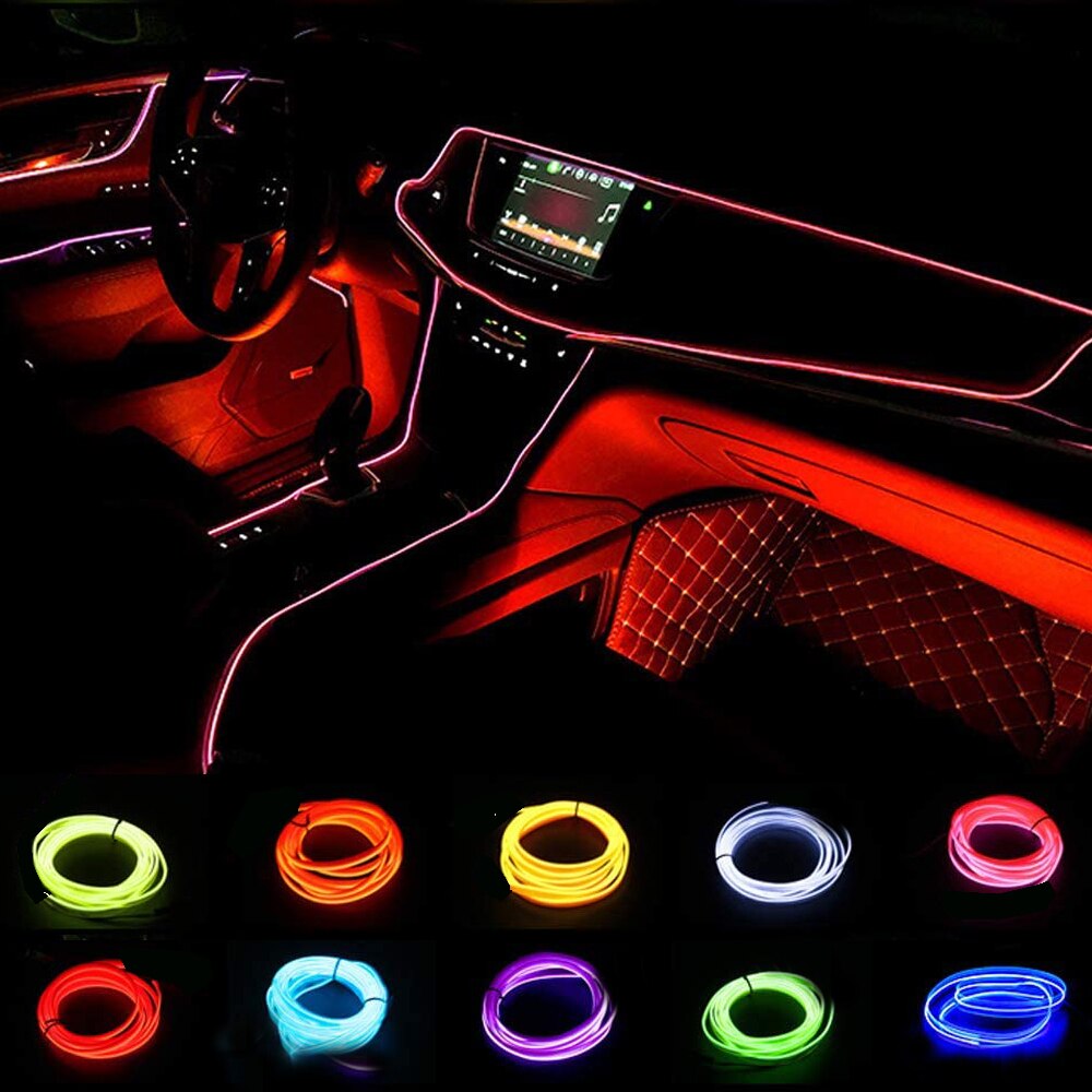 1 متر/3 متر/5 متر USB LED الضو - مراجعة Led El Wire وسعره